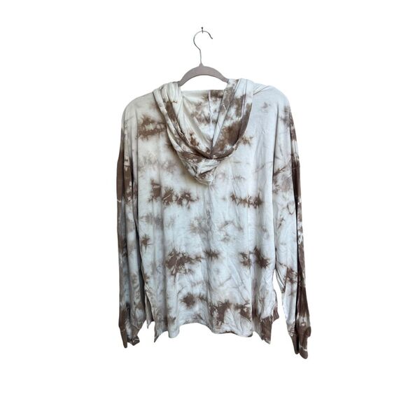 Found LA Dreamer Tie Dye Hoodie Taupe Tie Dye High Low Size Large Nordstrom NWT - Picture 4 of 7